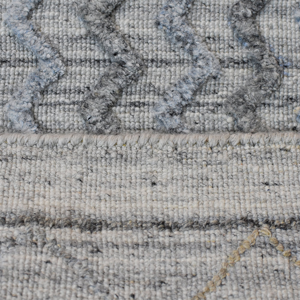 Hand Woven Overtufted Kilim Polypropylene Area Rug Contemporary Light Gray DP0009