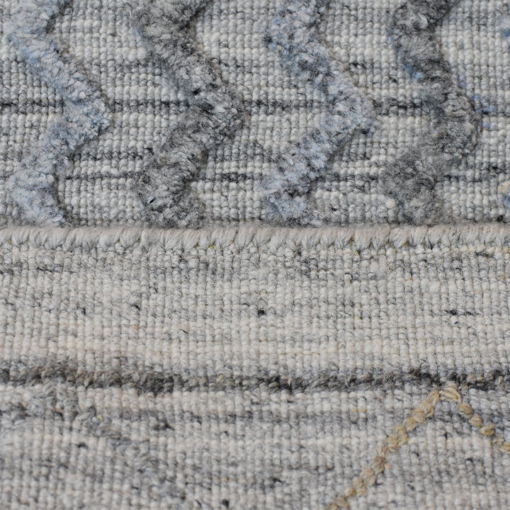 Hand Woven Overtufted Kilim Polypropylene Area Rug Contemporary Light Gray DP0009