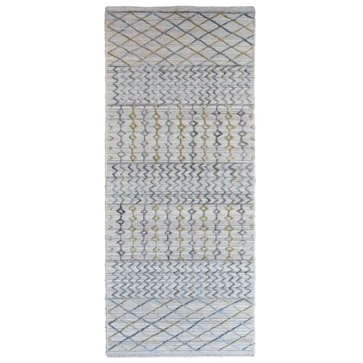 Hand Woven Overtufted Kilim Polypropylene Area Rug Contemporary Light Gray DP0009