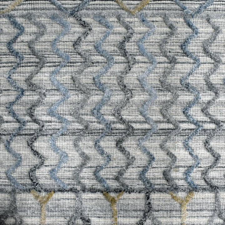 Hand Woven Overtufted Kilim Polypropylene Area Rug Contemporary Light Gray DP0009