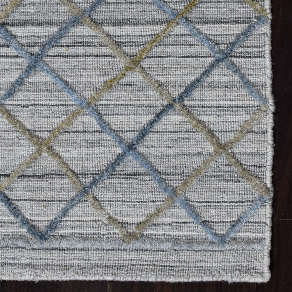 Hand Woven Overtufted Kilim Polypropylene Area Rug Contemporary Light Gray DP0009