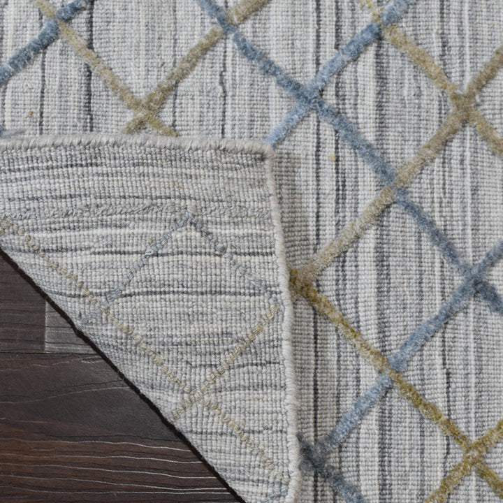 Hand Woven Overtufted Kilim Polypropylene Area Rug Contemporary Light Gray DP0009