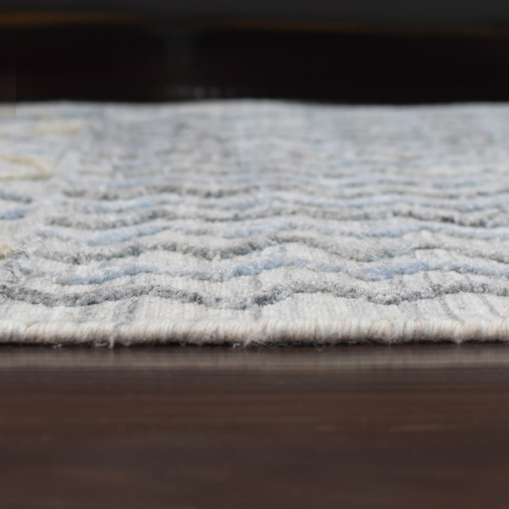 Hand Woven Overtufted Kilim Polypropylene Area Rug Contemporary Light Gray DP0009