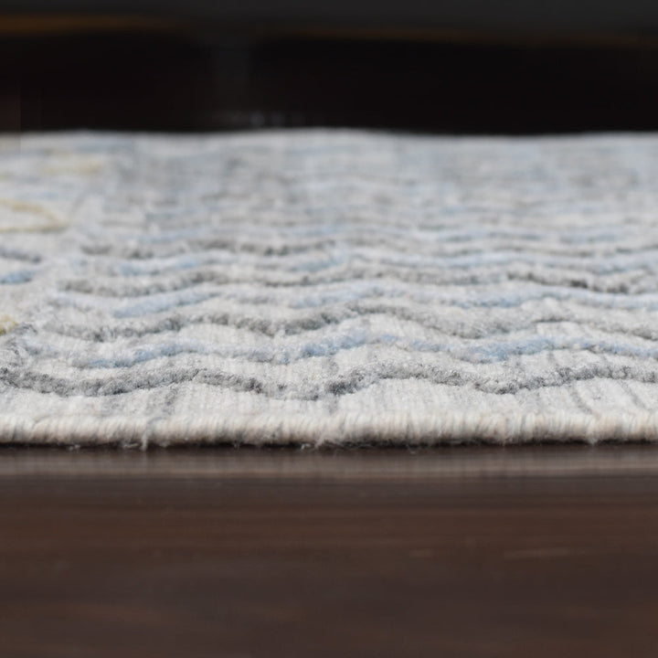Hand Woven Overtufted Kilim Polypropylene Area Rug Contemporary Light Gray DP0009