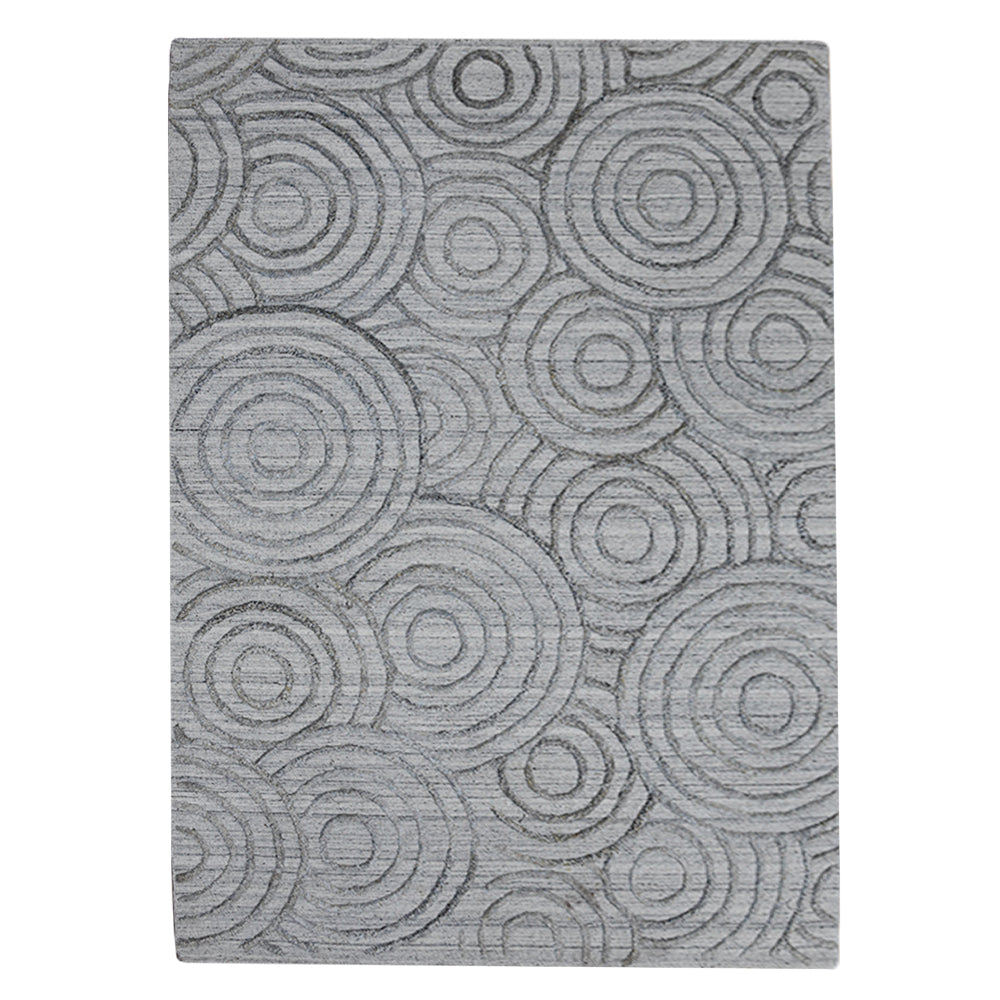 Hand Woven Overtufted Kilim Polypropylene Area Rug Geometric Light Gray DP0010