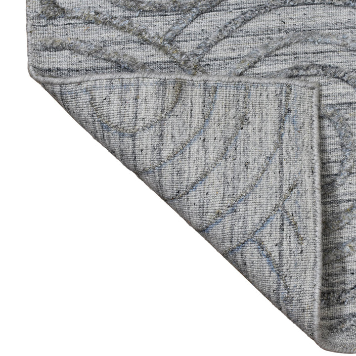 Hand Woven Overtufted Kilim Polypropylene Area Rug Geometric Light Gray DP0010