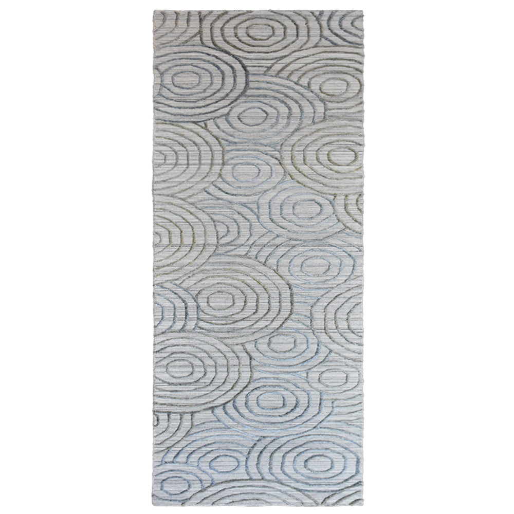 Hand Woven Overtufted Kilim Polypropylene Area Rug Geometric Light Gray DP0010
