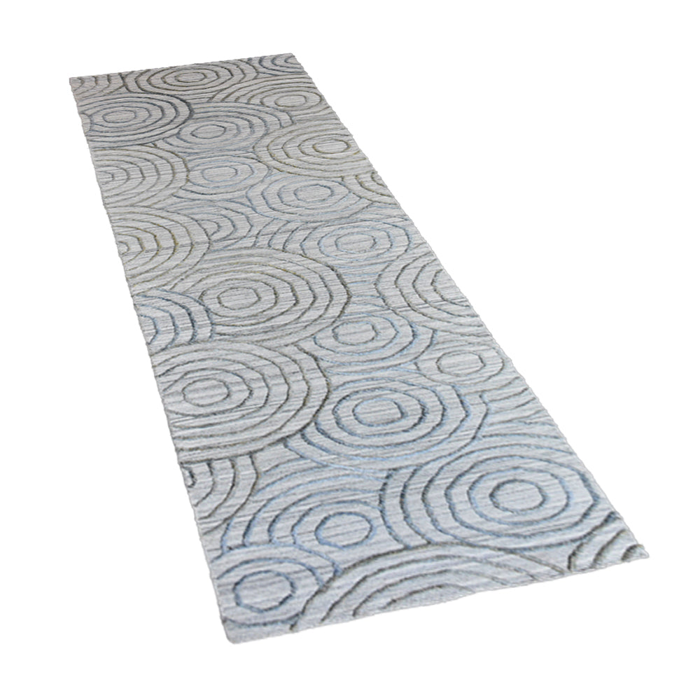 Hand Woven Overtufted Kilim Polypropylene Area Rug Geometric Light Gray DP0010