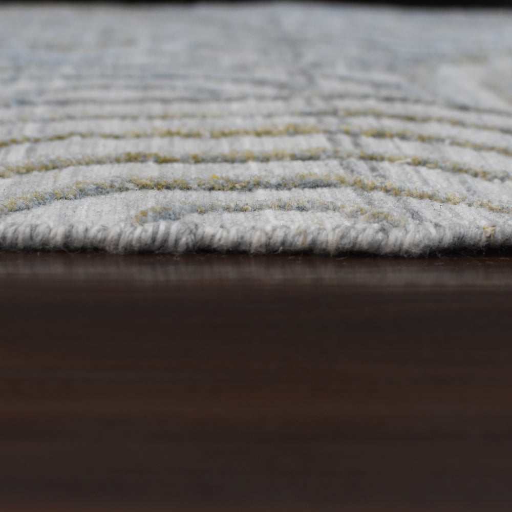 Hand Woven Overtufted Kilim Polypropylene Area Rug Geometric Light Gray DP0010