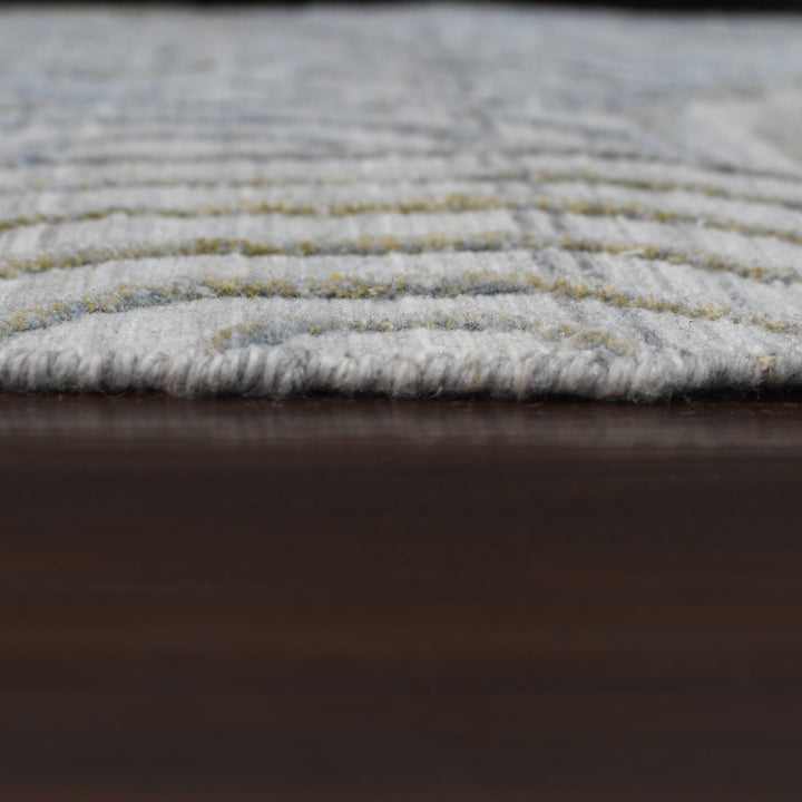 Hand Woven Overtufted Kilim Polypropylene Area Rug Geometric Light Gray DP0010