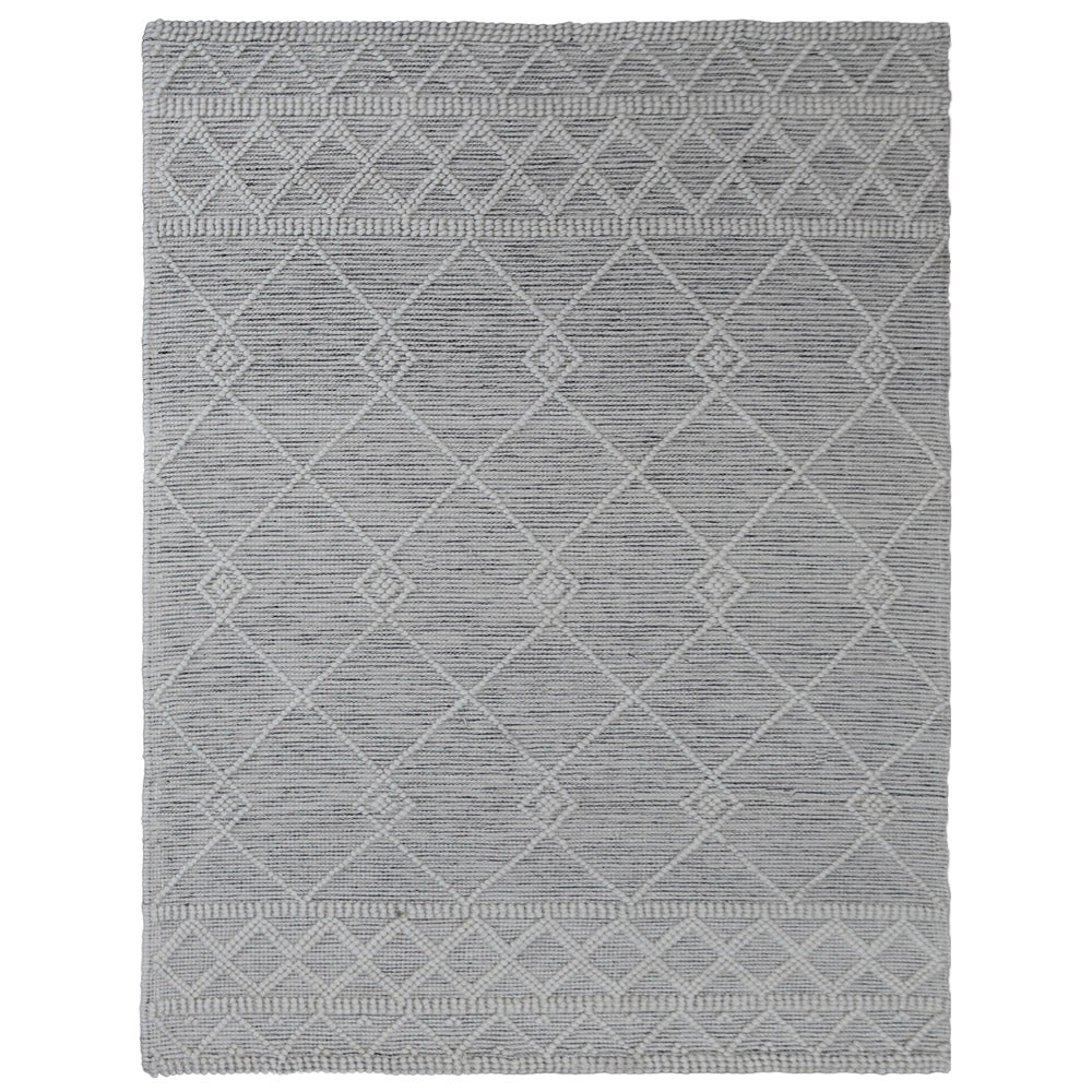 Hand Woven Flat Weave Loop Kilim Wool & Cotton Area Rug Contemporary Black DWC001