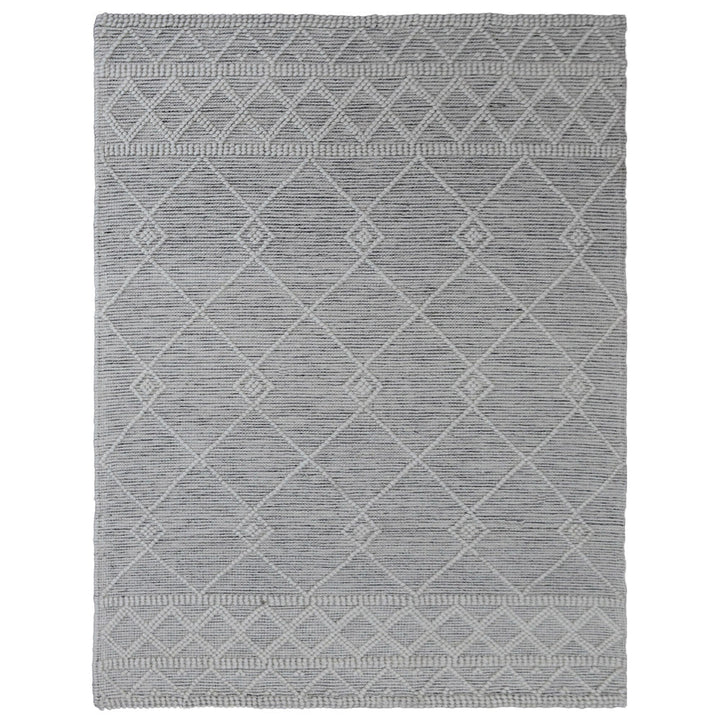 Hand Woven Flat Weave Loop Kilim Wool & Cotton Area Rug Contemporary Black DWC001