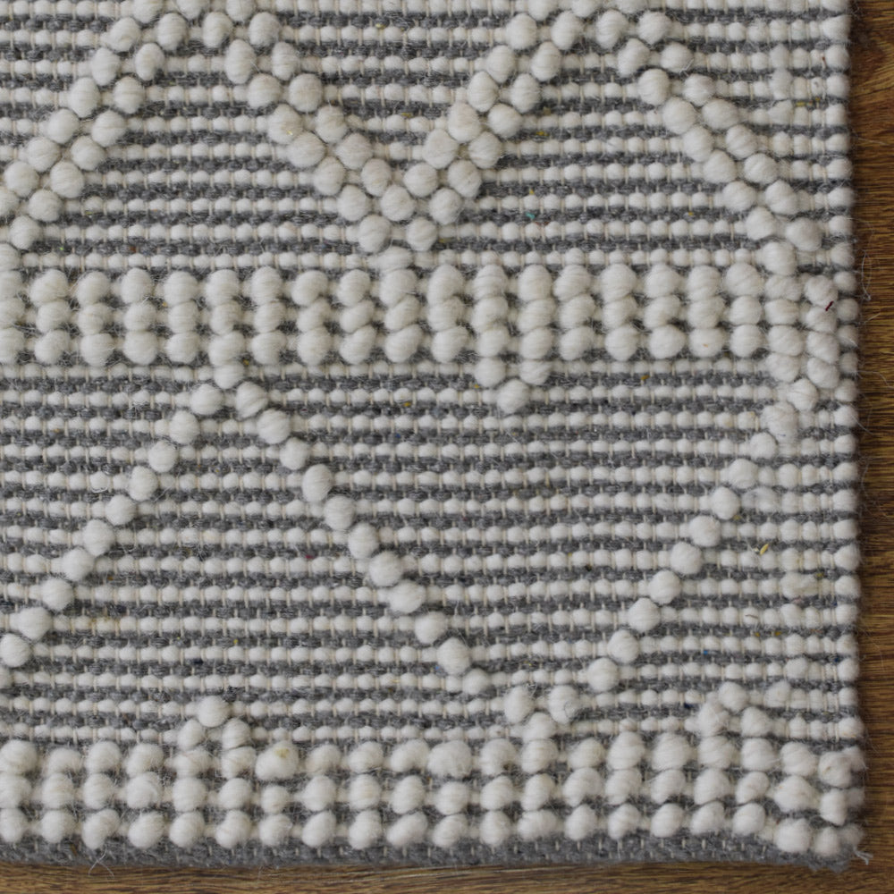 Hand Woven Flat Weave Loop Kilim Wool & Cotton Area Rug Contemporary Black DWC001