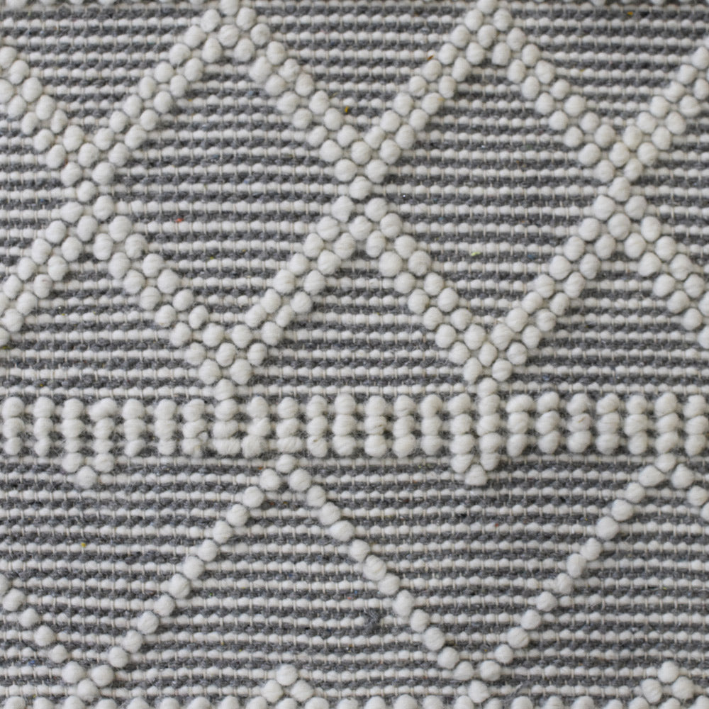 Hand Woven Flat Weave Loop Kilim Wool & Cotton Area Rug Contemporary Black DWC001