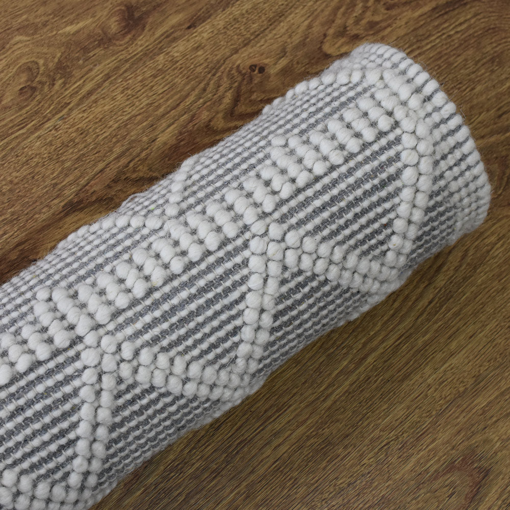 Hand Woven Flat Weave Loop Kilim Wool & Cotton Area Rug Contemporary Black DWC001