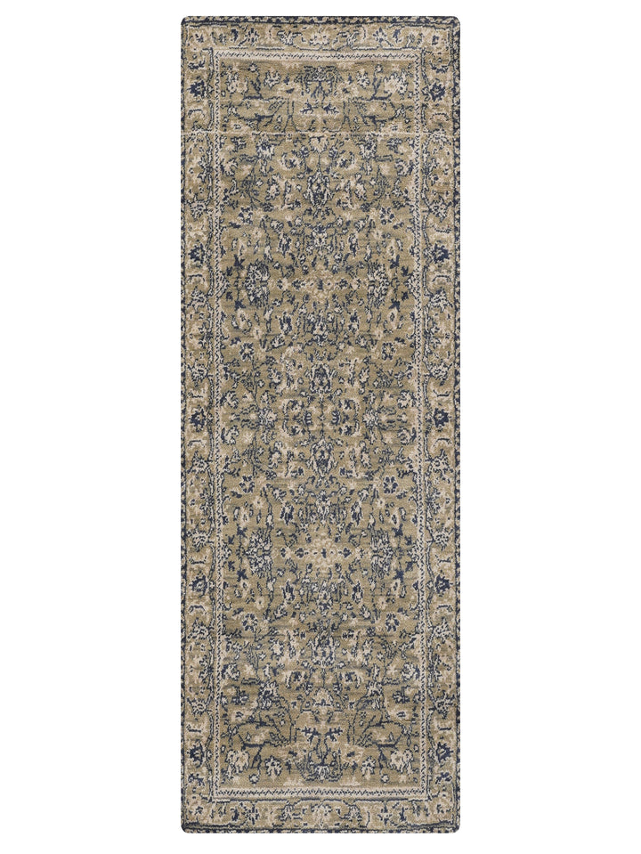 Light Green Classic Oriental Hand-Knotted Wool Rug