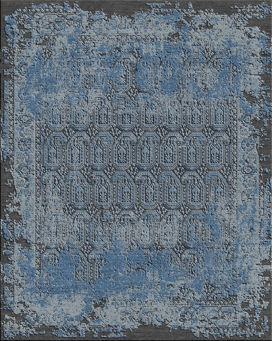 Modern Vintage Multicolor Oriental Hand-Knotted Wool Rug