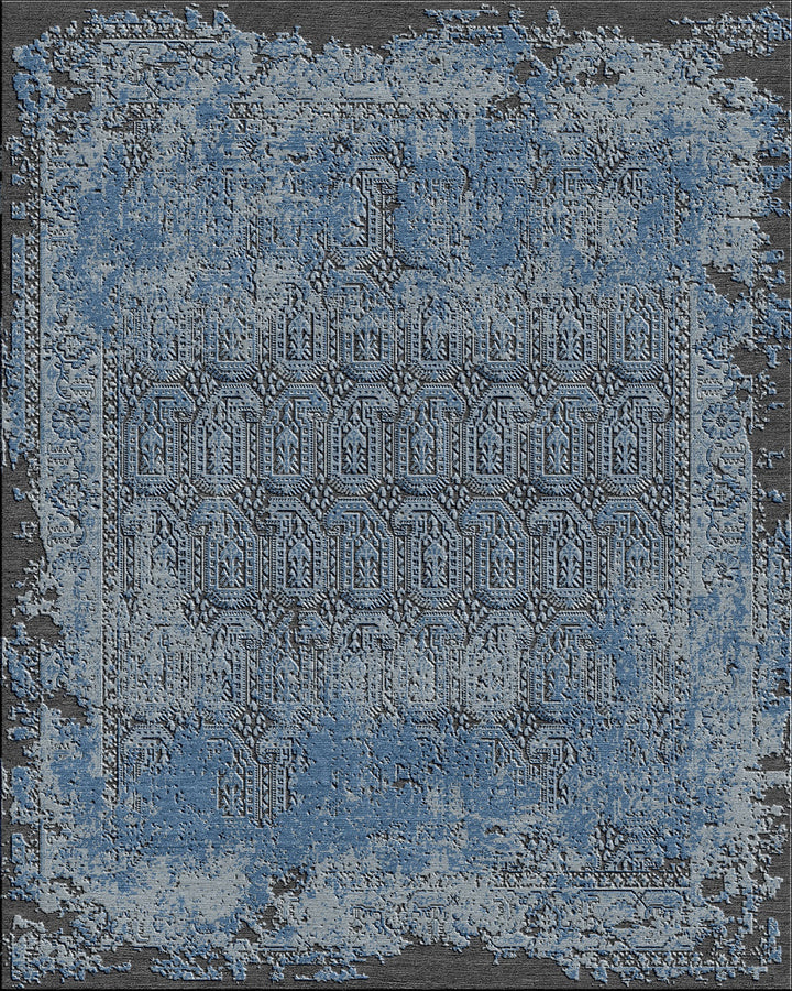 Modern Vintage Multicolor Oriental Hand-Knotted Wool Rug