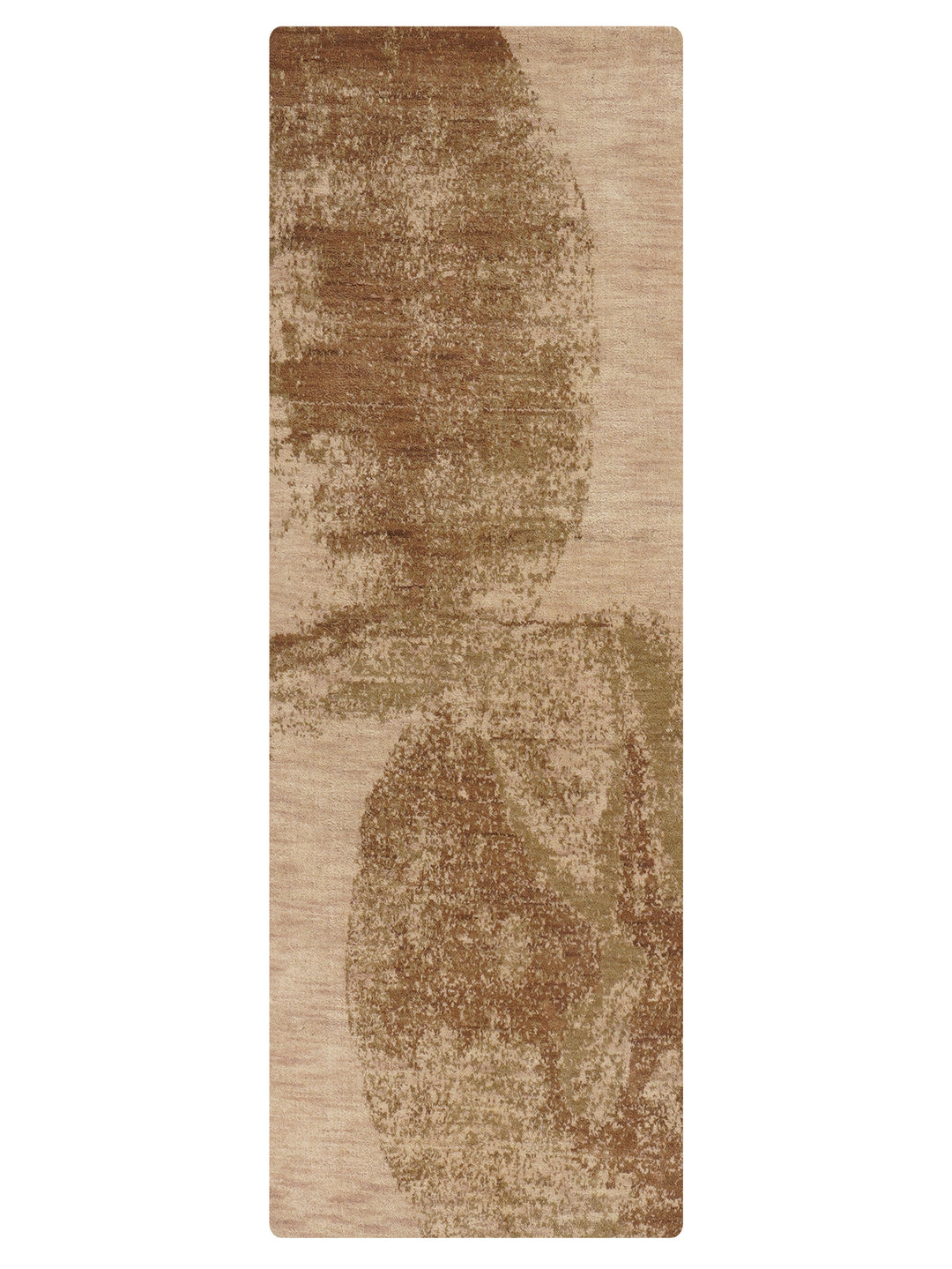 Beige Brown Contemporary Hand-Knotted Wool Rug