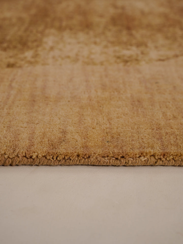Beige Brown Contemporary Hand-Knotted Wool Rug