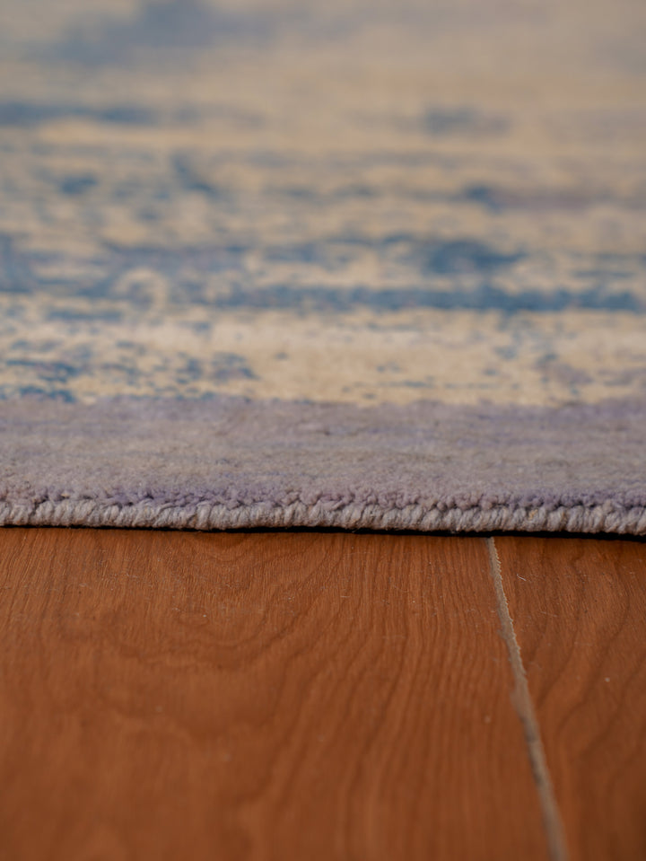 Abstract Hand-Knotted Wool Rug