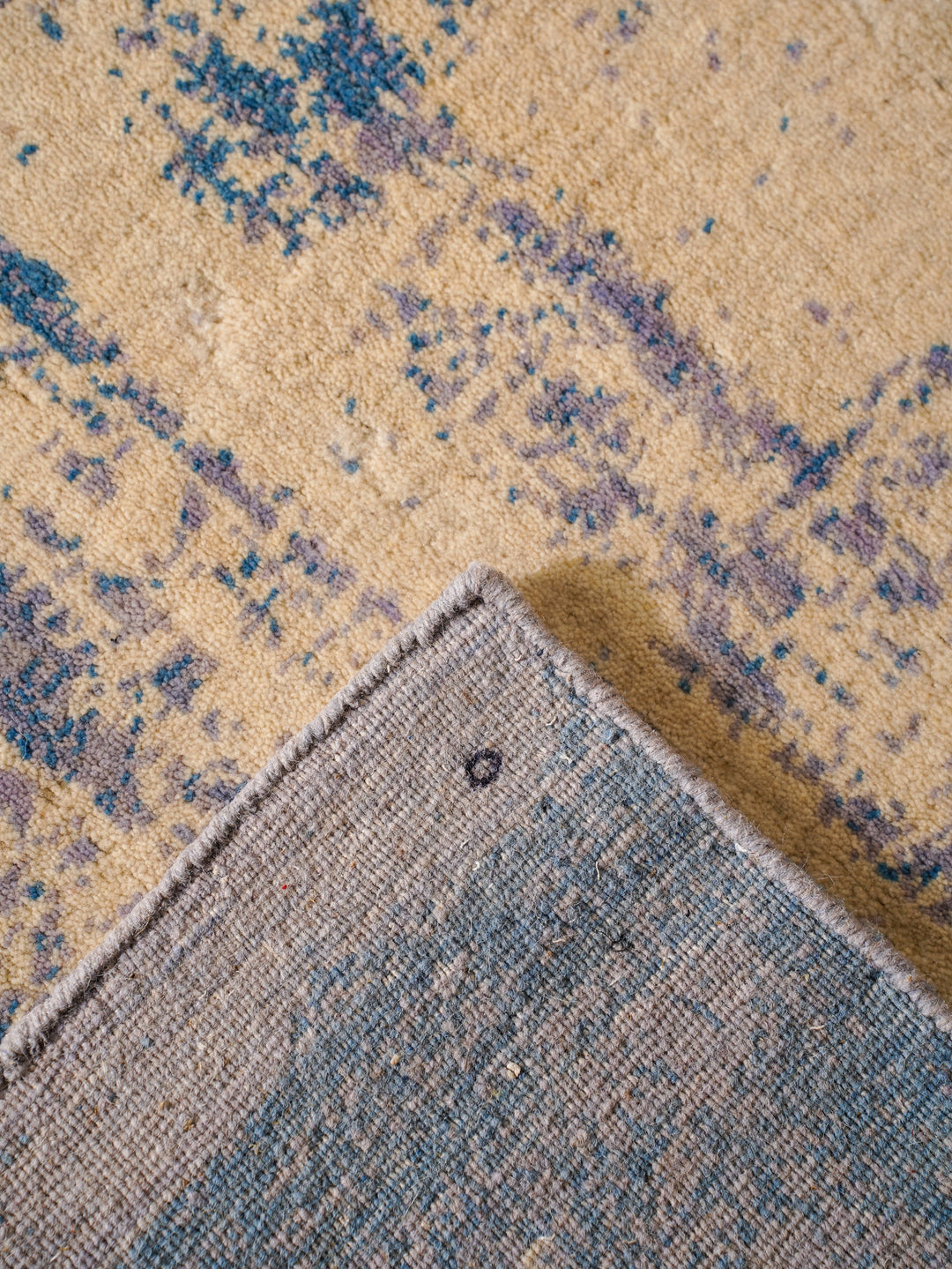 Abstract Hand-Knotted Wool Rug