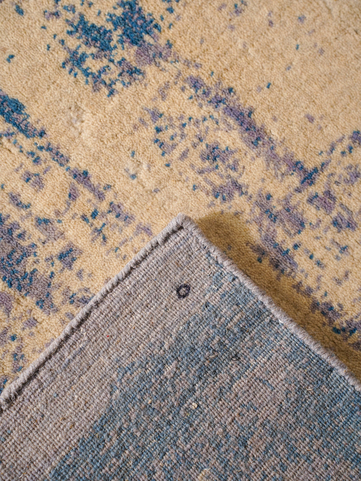 Abstract Hand-Knotted Wool Rug