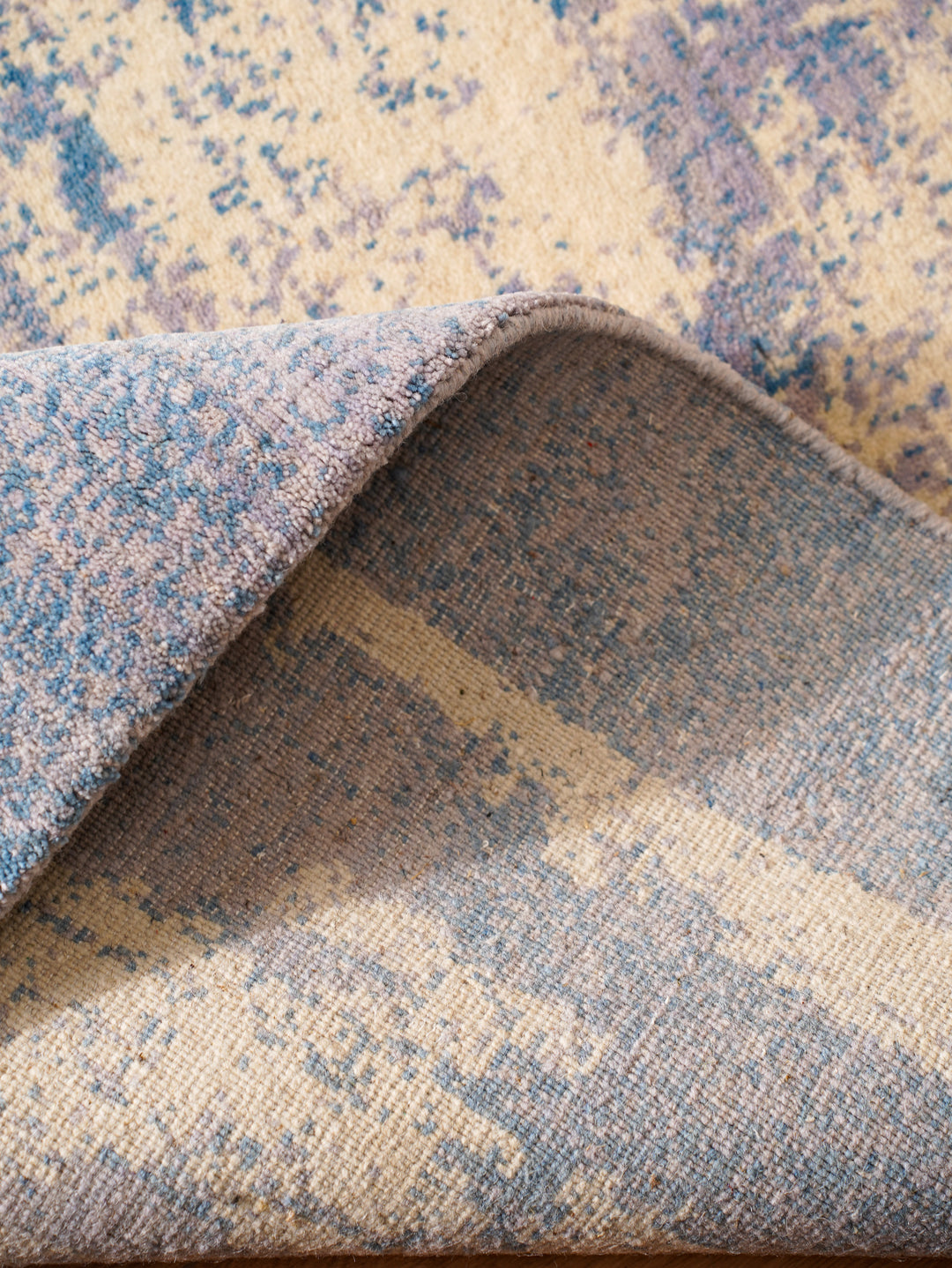 Abstract Hand-Knotted Wool Rug