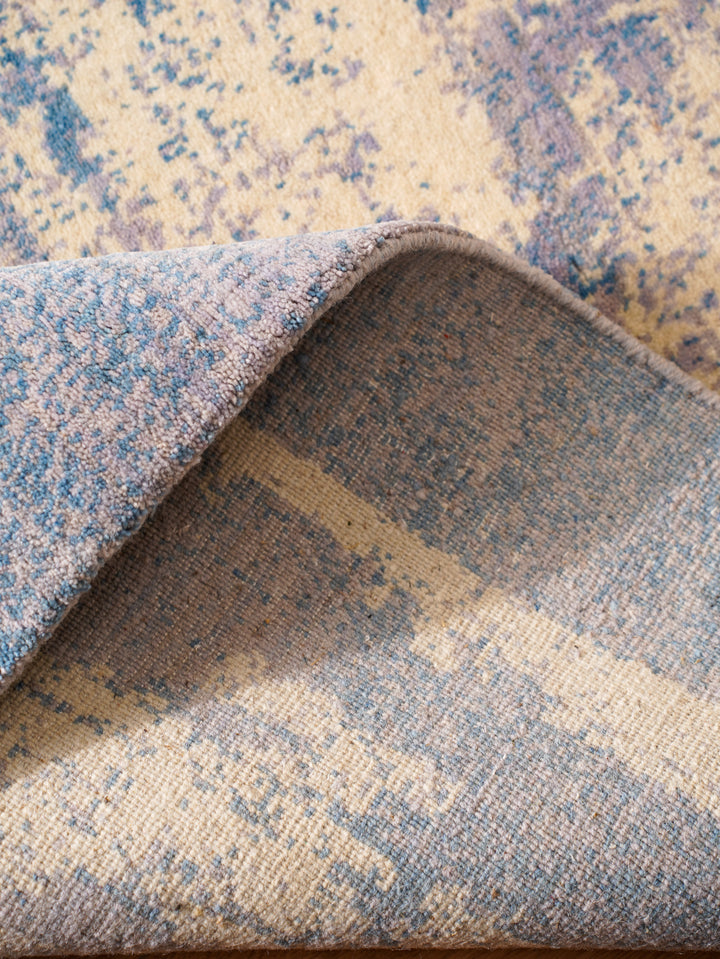Abstract Hand-Knotted Wool Rug