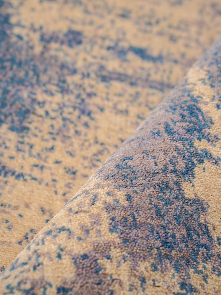 Abstract Hand-Knotted Wool Rug