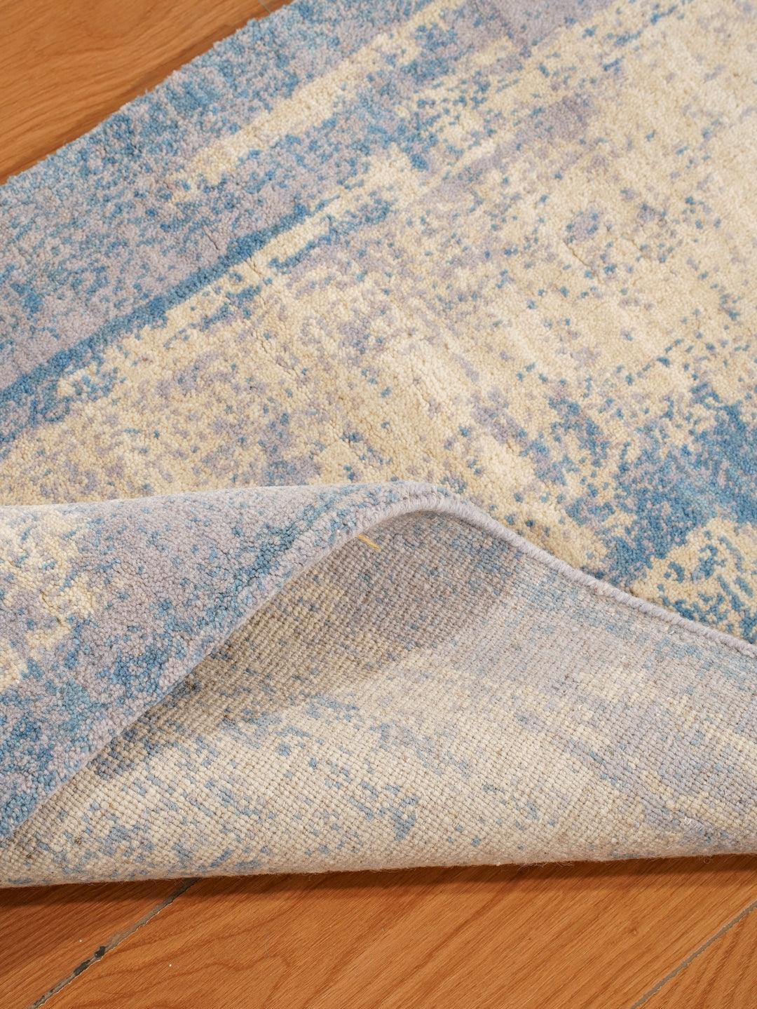 Abstract Hand-Knotted Wool Rug