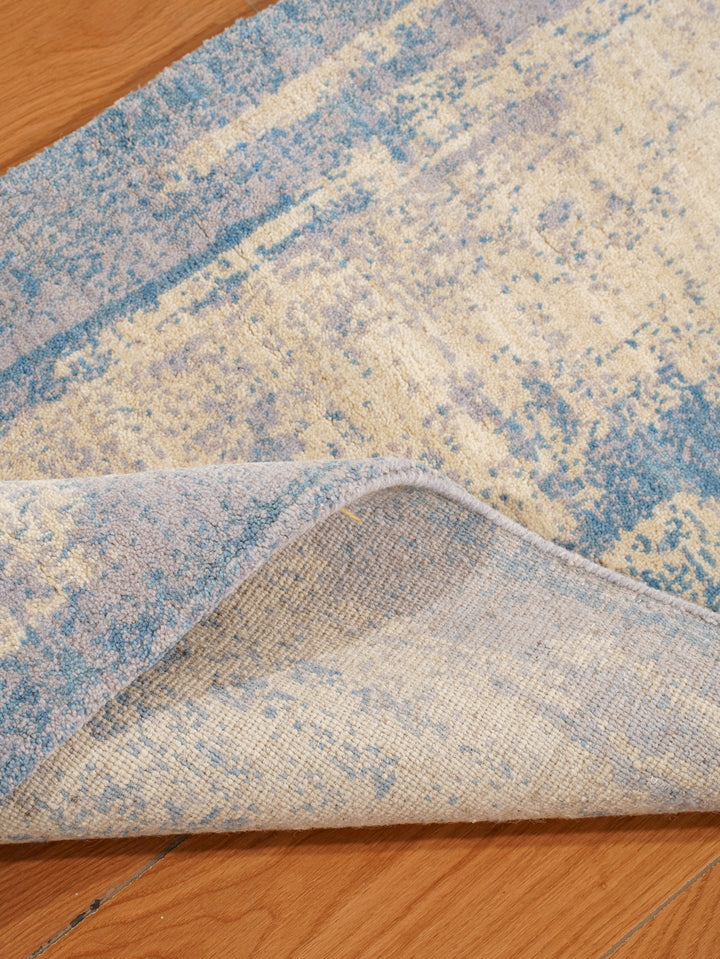 Abstract Hand-Knotted Wool Rug