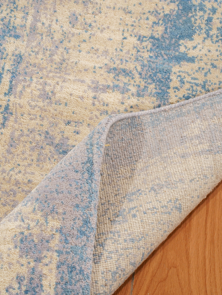Abstract Hand-Knotted Wool Rug