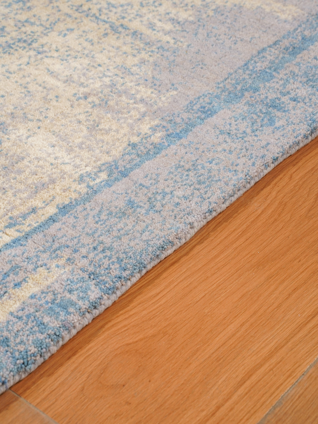 Abstract Hand-Knotted Wool Rug