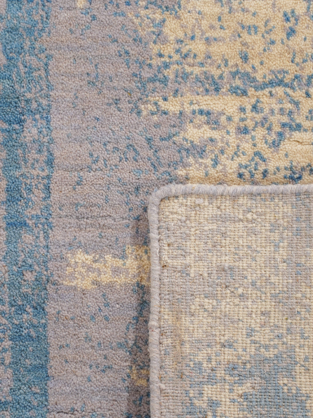 Abstract Hand-Knotted Wool Rug