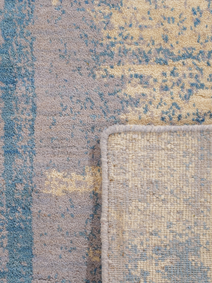 Abstract Hand-Knotted Wool Rug