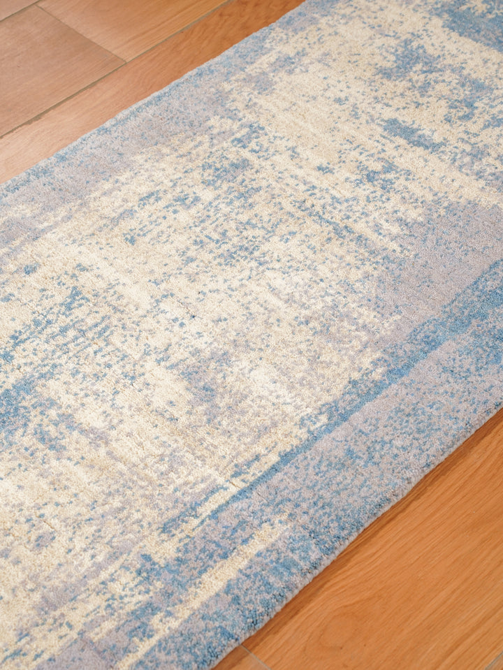 Abstract Hand-Knotted Wool Rug