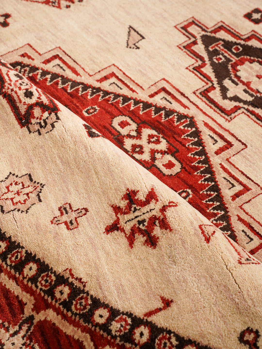 Gold & Red Traditional Medallion Area Rug with Ornate Border