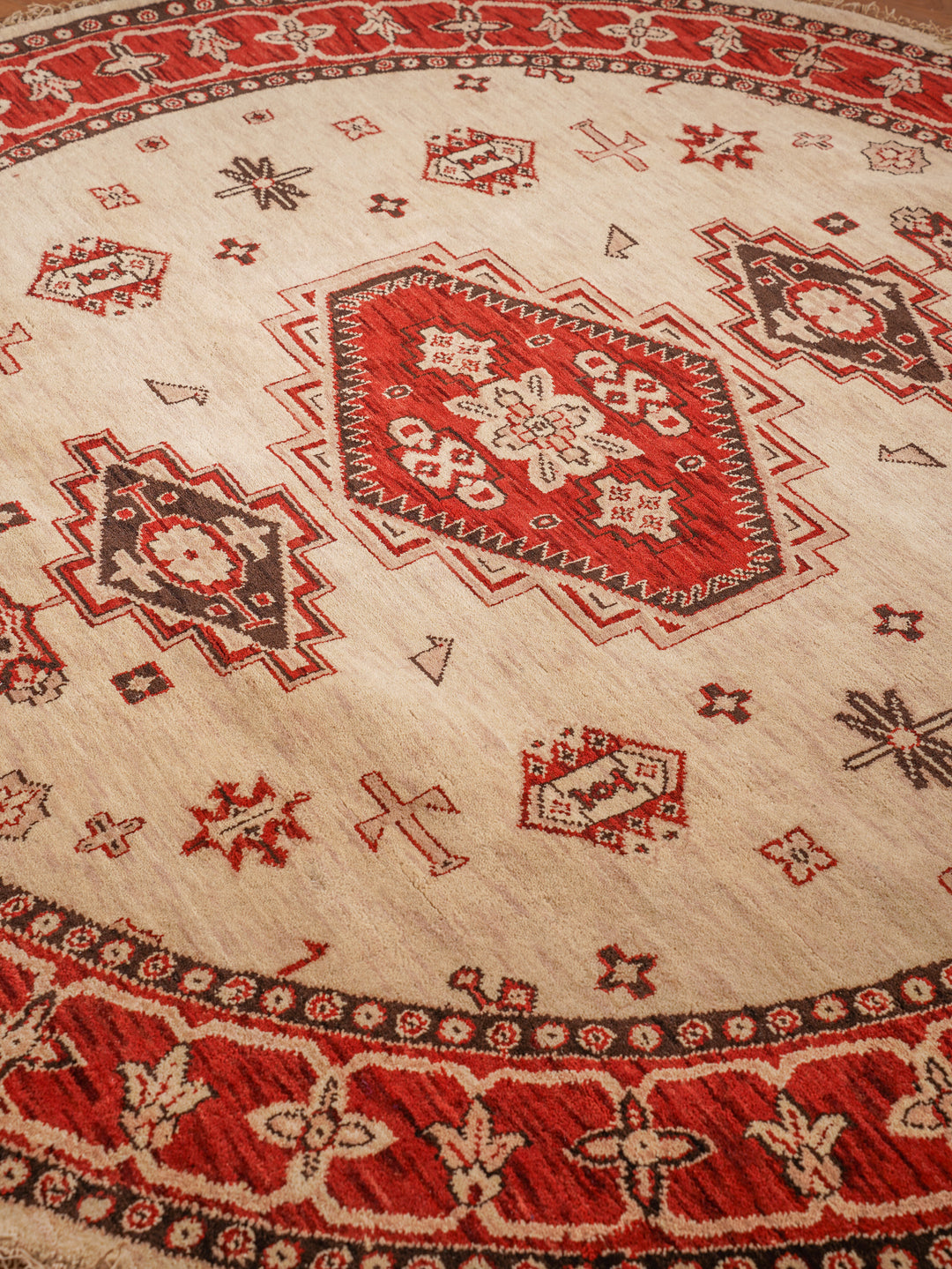 Gold & Red Traditional Medallion Area Rug with Ornate Border
