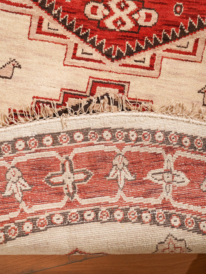 Gold & Red Traditional Medallion Area Rug with Ornate Border