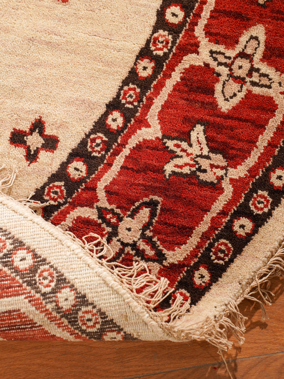Gold & Red Traditional Medallion Area Rug with Ornate Border