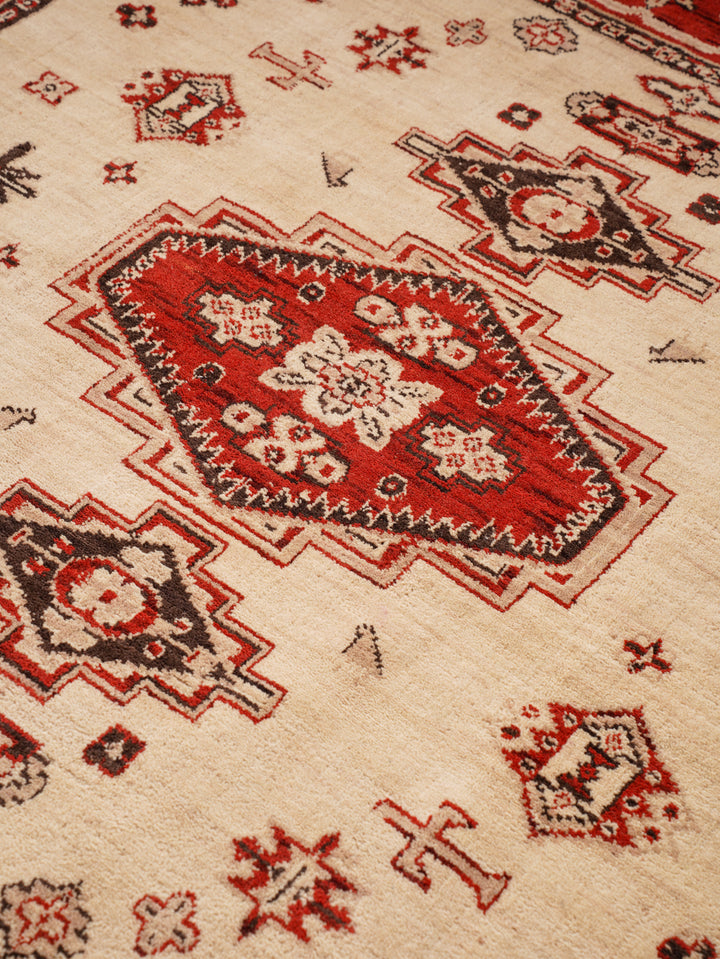 Gold & Red Traditional Medallion Area Rug with Ornate Border