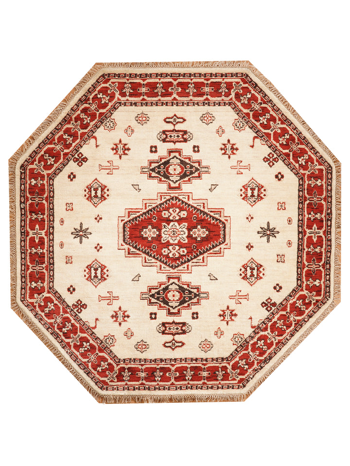 Gold & Red Traditional Medallion Area Rug with Ornate Border