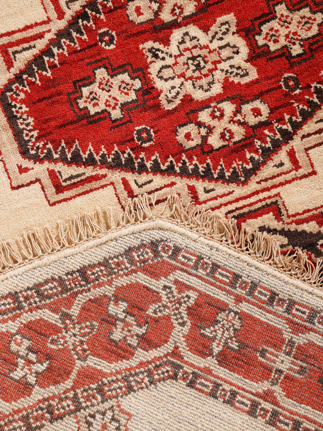 Gold & Red Traditional Medallion Area Rug with Ornate Border