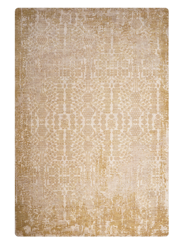Vintage Oriental Hand-Knotted Wool Rug – Light Brown