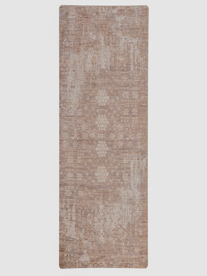 Vintage Oriental Hand-Knotted Wool Rug – Light Brown