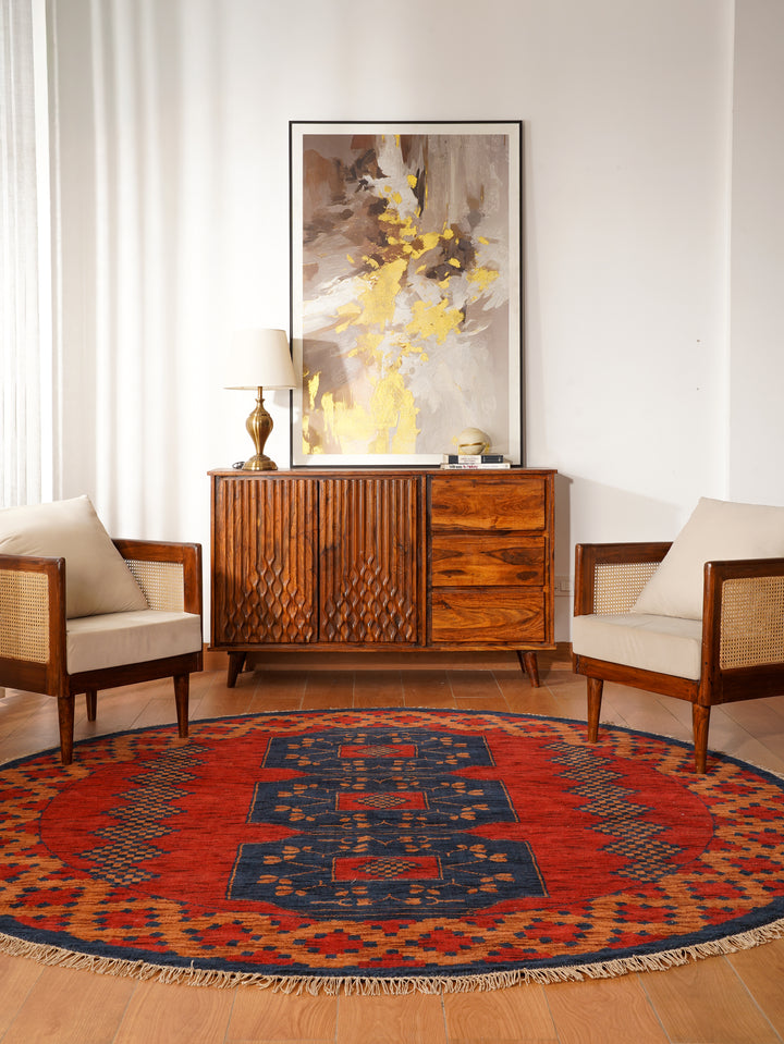Nomad Multicolor Panel Rug – Bold Tribal Geometry with Layered Medallion Design