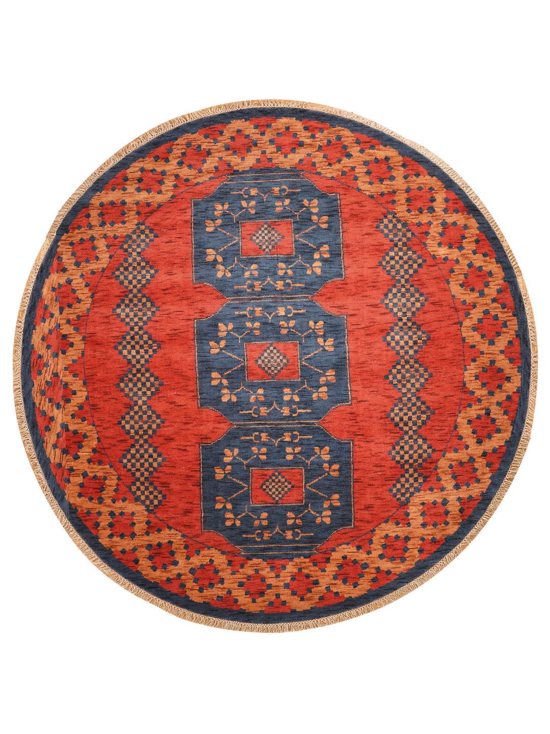 Nomad Multicolor Panel Rug – Bold Tribal Geometry with Layered Medallion Design