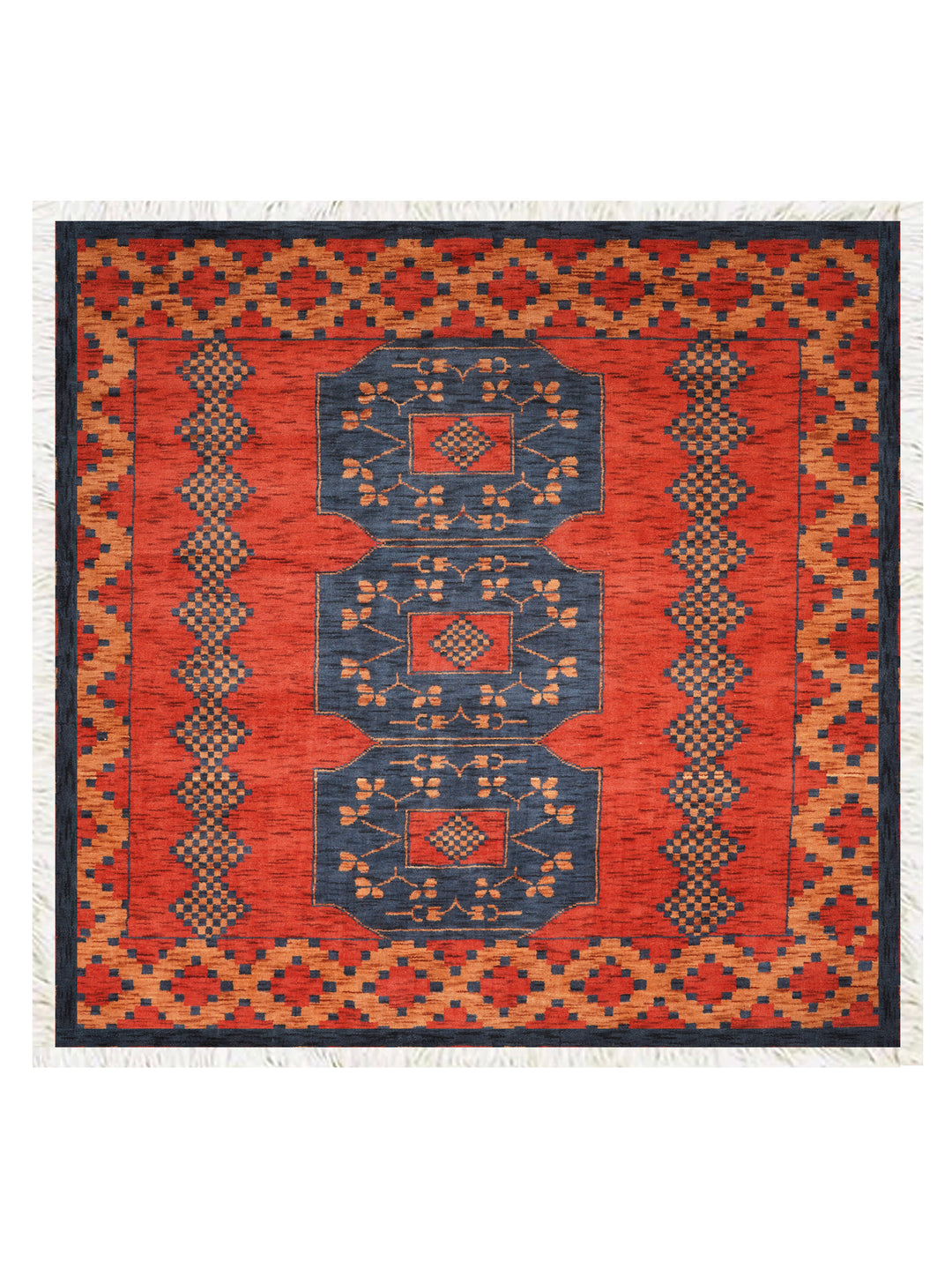 Nomad Multicolor Panel Rug – Bold Tribal Geometry with Layered Medallion Design