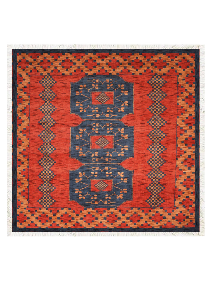Nomad Multicolor Panel Rug – Bold Tribal Geometry with Layered Medallion Design